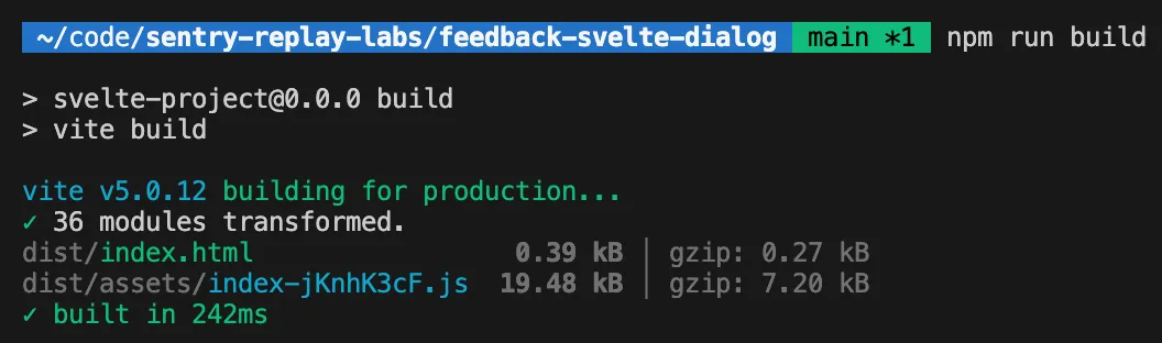 Build size of Svelte implemetation