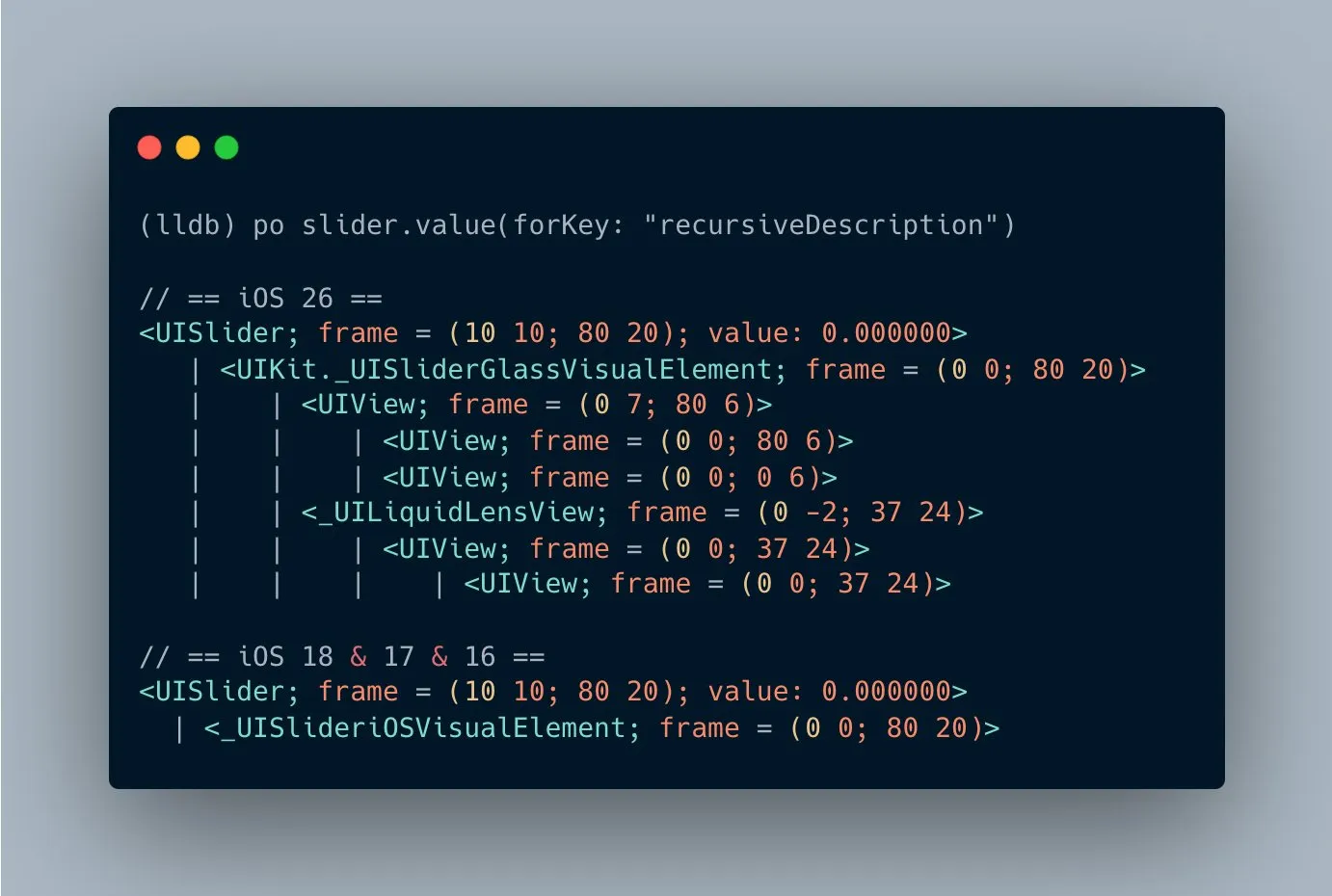 Recursive Description of a UISlider